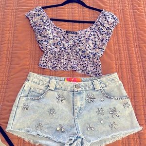 Shirt and shorts sold separate but a cute combo!